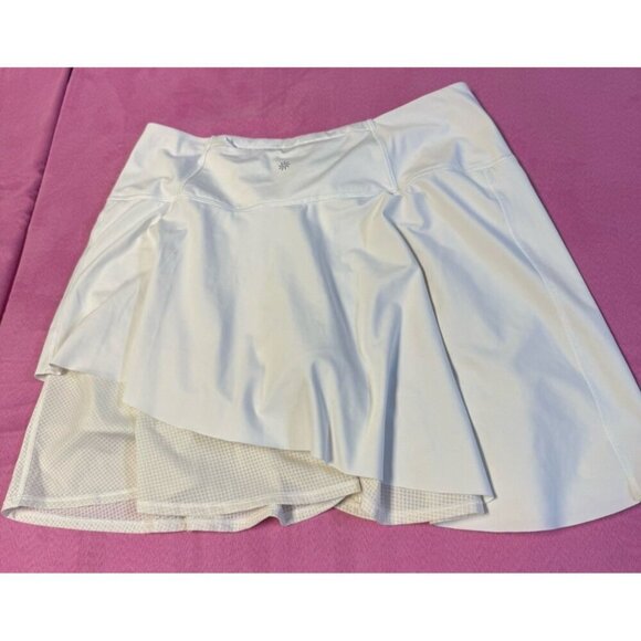ATHLETA ACE MESH SKORT TENNIS~GOLF~RUN BRIGHT WHITE WICKING SHORTS~1X - Picture 4 of 5